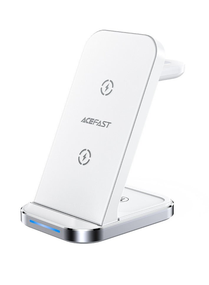 AceFast E15 Desktop Three-In-One Wireless Charging Stand - White - Image 2