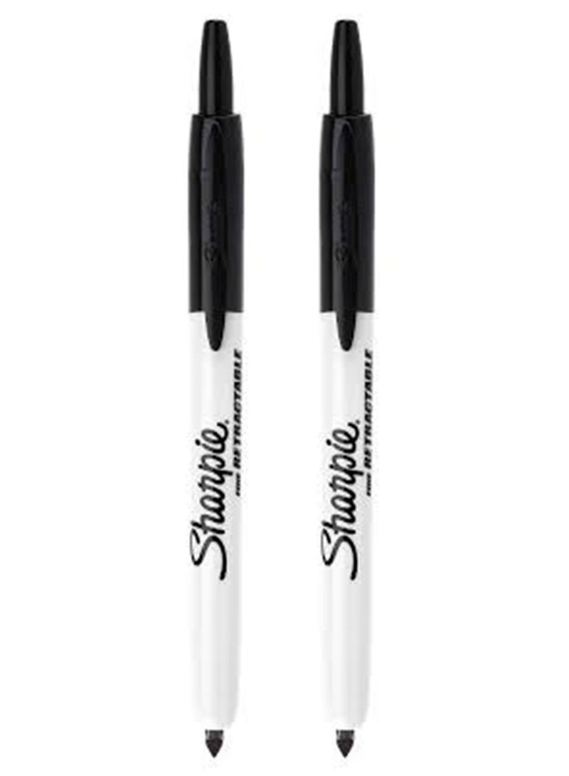 Sharpie 2-Piece Retractable Permanent Marker Black Ink - Image 1