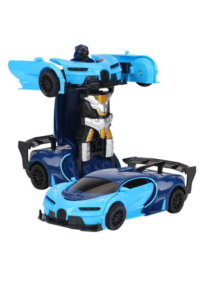 Two-way Simulation Impact Deformation Remote Control Car Bujia Two-channel Model Toy King Kong Battery Version Gift Box Color Box-Color:Light Blue-Proportion:1:22 Sealed Box  - Image 1