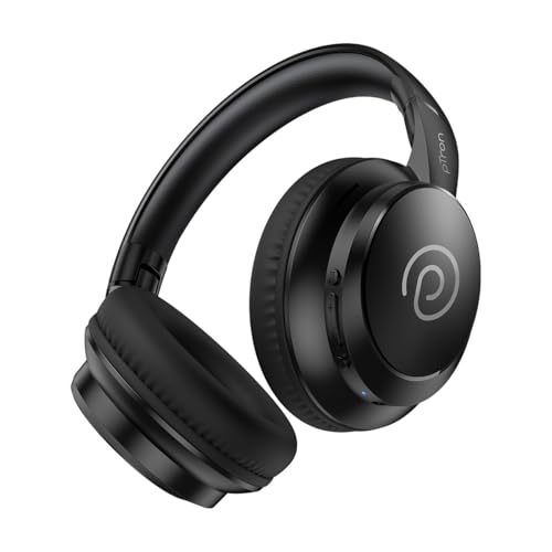 pTron Studio Evo 70hrs Playtime Wireless Over Ear Headphones with HD Mic, Low-Latency Game/Movie/Music Modes, Punchy Bass, BT5.3, Dual Device Pairing, Voice Assistant & Type-C Fast Charging (Black) - Image 1