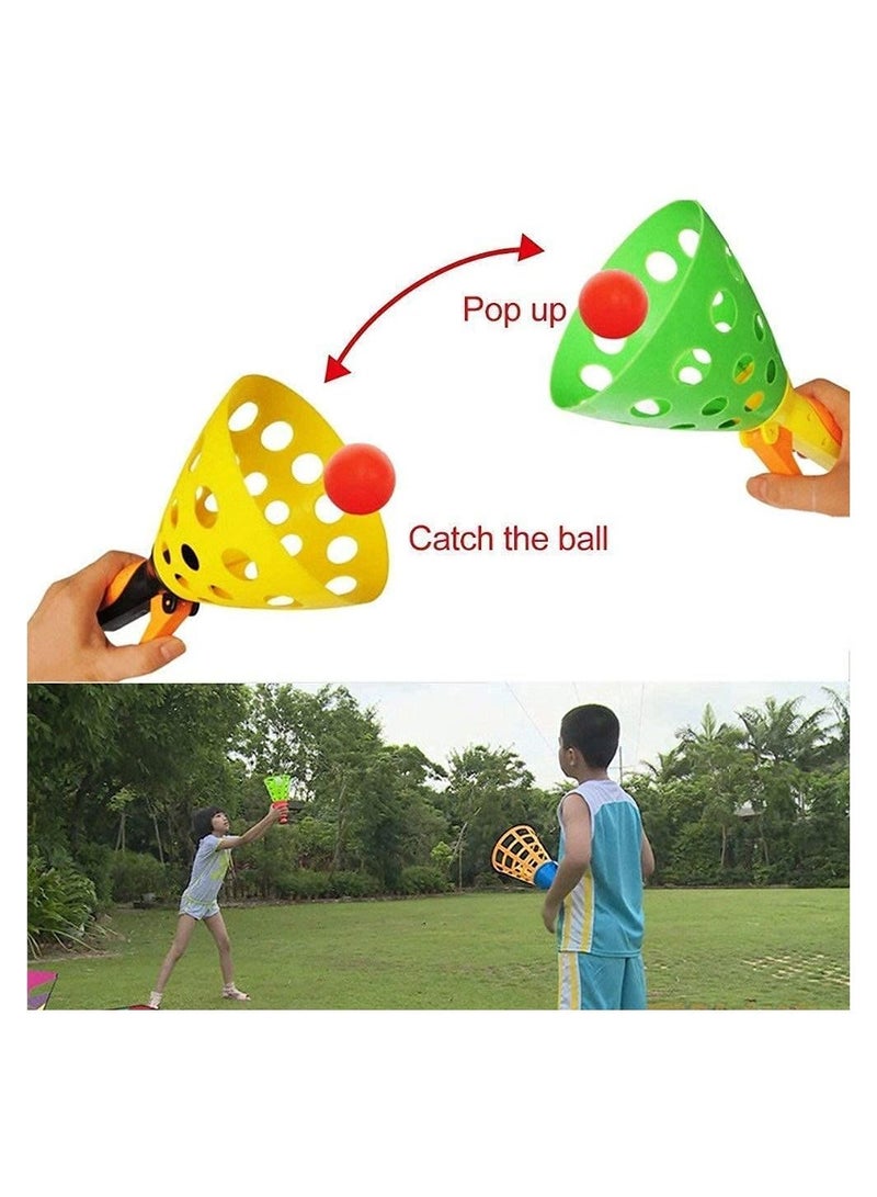 NOG Shoot Balls in Air Game Toy Set for Kids Click and Catch Game Best Gift for boy and Girl Hand Basketball Set Indoor Outdoor Sports Games  - Image 3