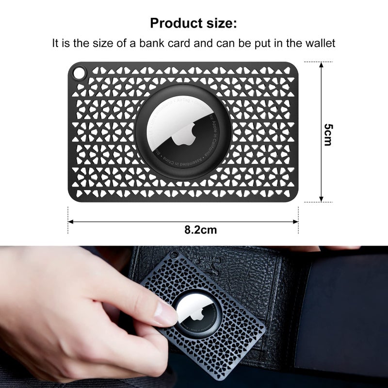 CITYWAY [Ultra Thin] for Airtag Wallet Holder 2 Pack, Airtag Holder, 0.1 inch Thickness, Airtag Wallet Case Slim Thin Card Case for Purse, Handbag, Backpack Wallet, Clutch (Black)  - Image 2