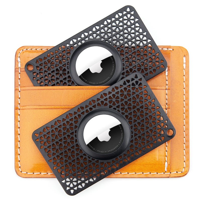 CITYWAY [Ultra Thin] for Airtag Wallet Holder 2 Pack, Airtag Holder, 0.1 inch Thickness, Airtag Wallet Case Slim Thin Card Case for Purse, Handbag, Backpack Wallet, Clutch (Black)  - Image 1
