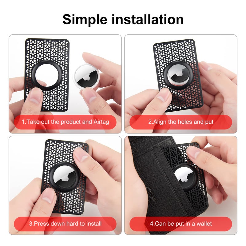 CITYWAY [Ultra Thin] for Airtag Wallet Holder 2 Pack, Airtag Holder, 0.1 inch Thickness, Airtag Wallet Case Slim Thin Card Case for Purse, Handbag, Backpack Wallet, Clutch (Black)  - Image 5