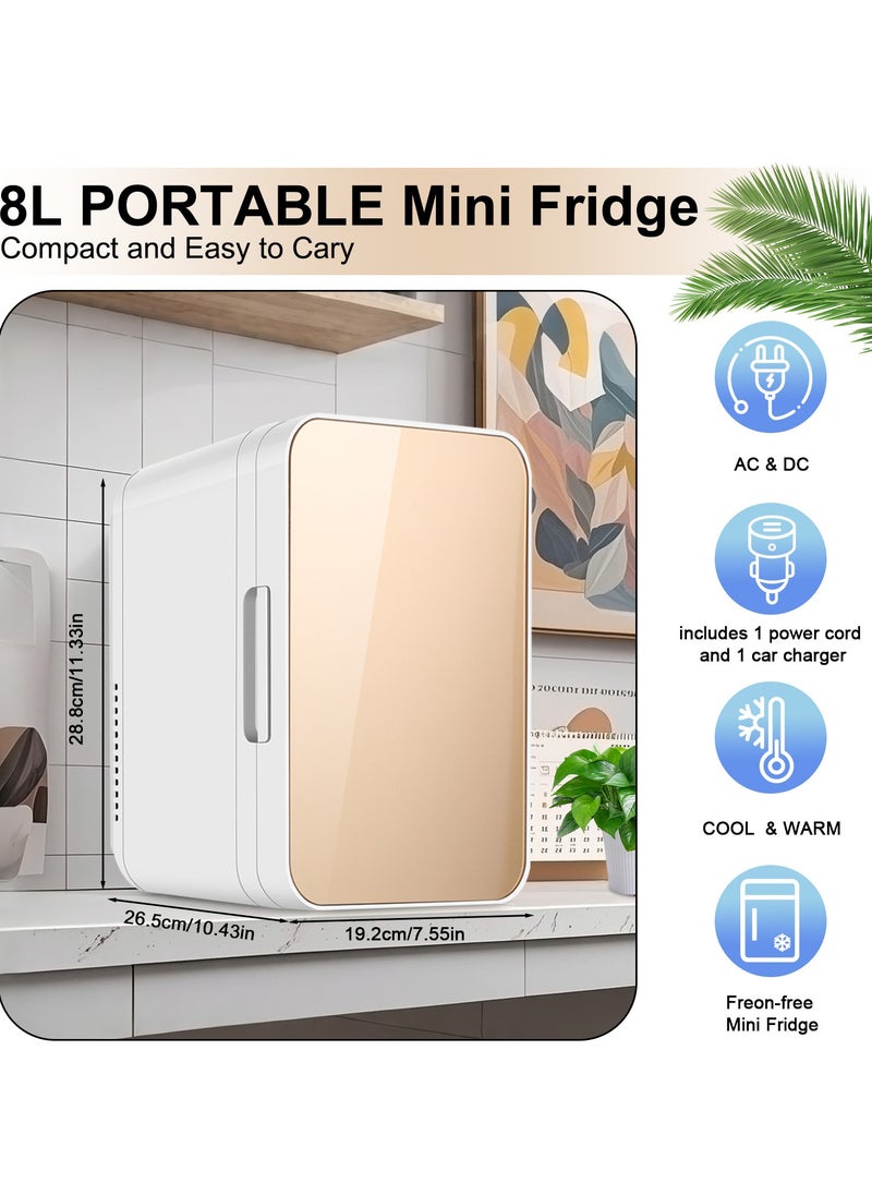 ANYOUI Bedroom Mini Fridge, 8L Refrigerator, Low Noise Portable Fridge for Cosmetic Food Bedroom Office Travel  - Image 2