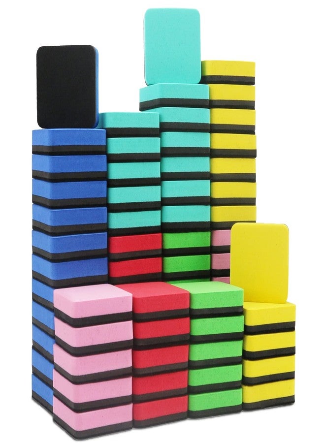 OWLKELA 72 Pack Whiteboard Eraser for Kids and Adults, Washable and Reusable Magnetic Whiteboard Eraser for Cleaning Dry Erase Markers on Magnetic Soft Whiteboard, Glass Whiteboard and Dry Erase Board - Image 1