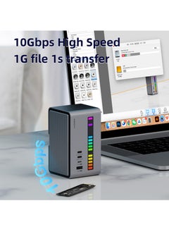 Hagibis Hagibis USB C Docking Station with Dual HDMI-compatible M.2 SSD Enclosure Ethernet 100W PD USB Hub SD/TF for Laptop Macbook Pro (U100 Ultra)  - Image 3