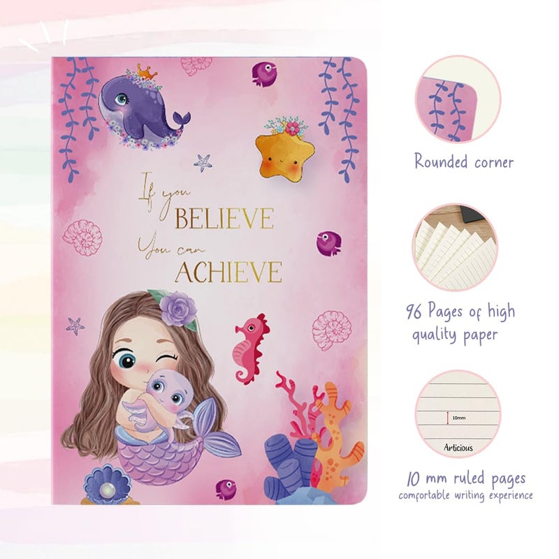 Articious مجموعة تشمل دفتر ملاحظات A5 رفيع، 1 قائمة مهام صغيرة، 1 دفتر جيب مجموعة | 80 جرام | صفحات مسطرة وملونة | سهل الحمل | دفتر ملاحظات عملي | دفتر ملاحظات للفتيات 415_701_301 - Image 2