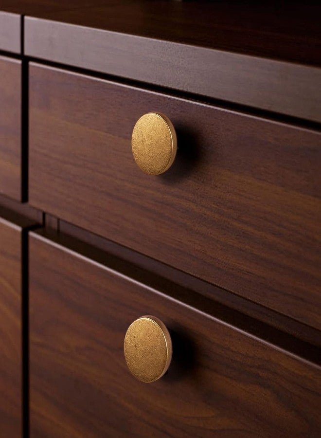 COTYKILEY 10 Pack Antique Brass Kitchen Cabinet Knobs & Drawer Pulls - Solid Vintage Brass Round Dresser Knobs for Kitchen & Dresser Drawers - Image 3