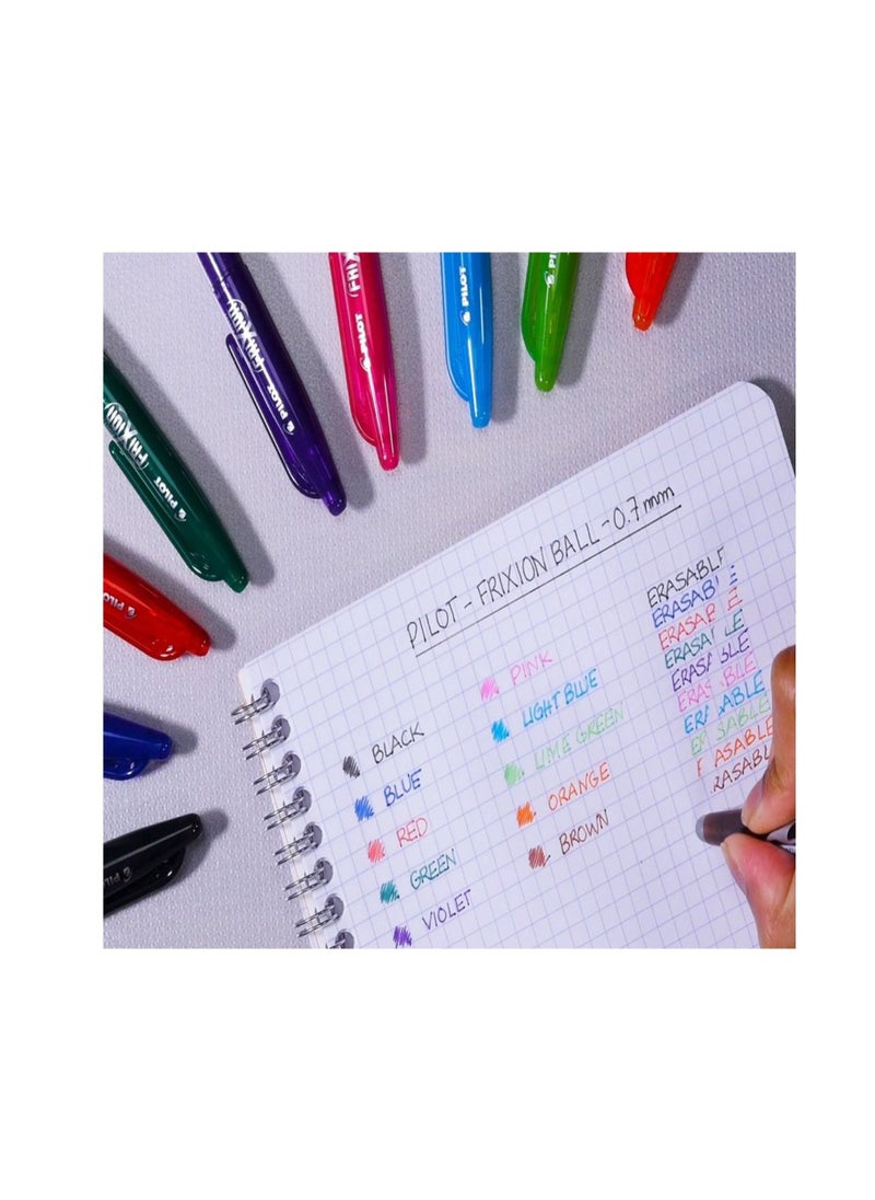 PILOT 3-Piece Frixion Erasable Ball Pen 0.7mm Tip Brown Ink  - Image 3