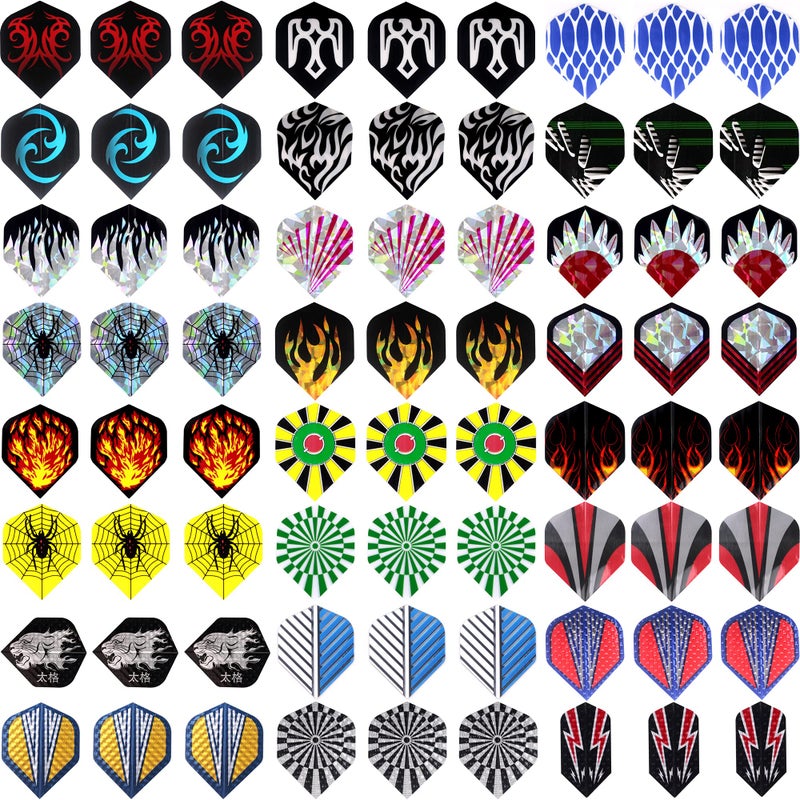 MaxMau Dart Flights,144 pcs Standard Shape Professional Flight Feather Replacement Tails Wing for Steel Tip and Soft Tip Darts - Image 2