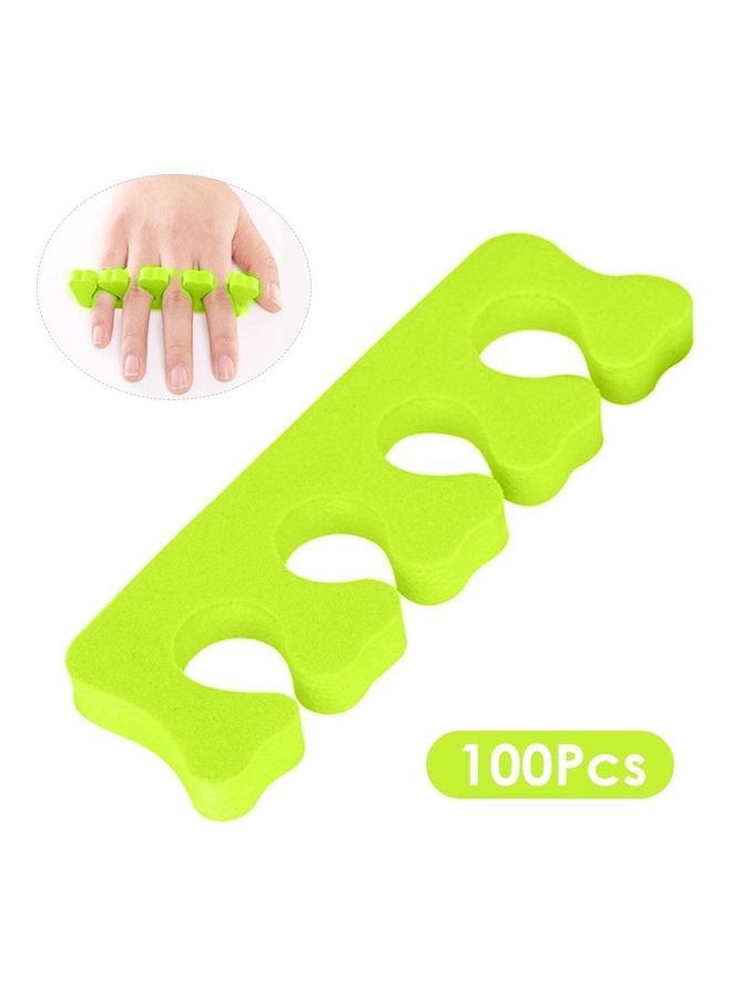NIBEMINENT 100-Piece Toe Separators Soft Sponge Green - Image 1