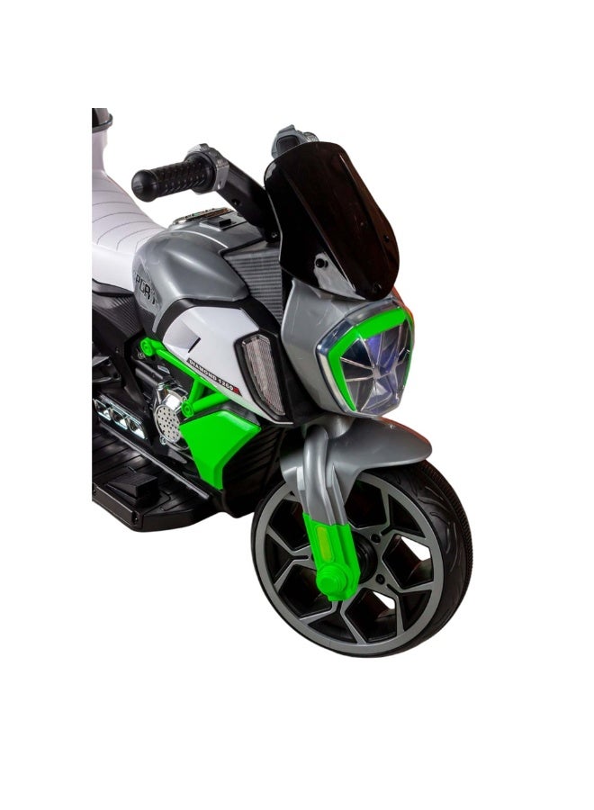 Dream Land Marshmallow Electric Rides-on Motorcycle with 3 Wheels - Green - FB-6189 - Image 3