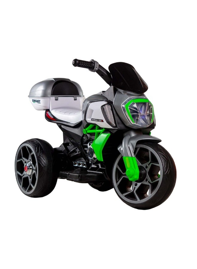 Dream Land Marshmallow Electric Rides-on Motorcycle with 3 Wheels - Green - FB-6189 - Image 1