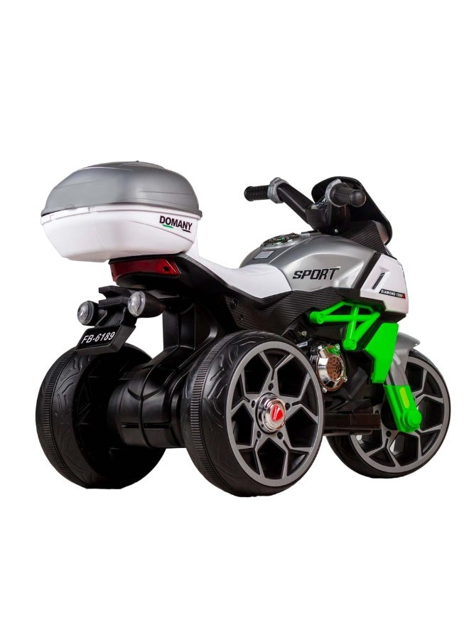 Dream Land Marshmallow Electric Rides-on Motorcycle with 3 Wheels - Green - FB-6189 - Image 2