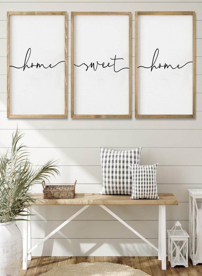Heiple Set of 3 Framed Farmhouse Home Sweet Home Sign Above Bed Wall Decor for Bedroom Decor Wall Art Wood Signs - Image 1