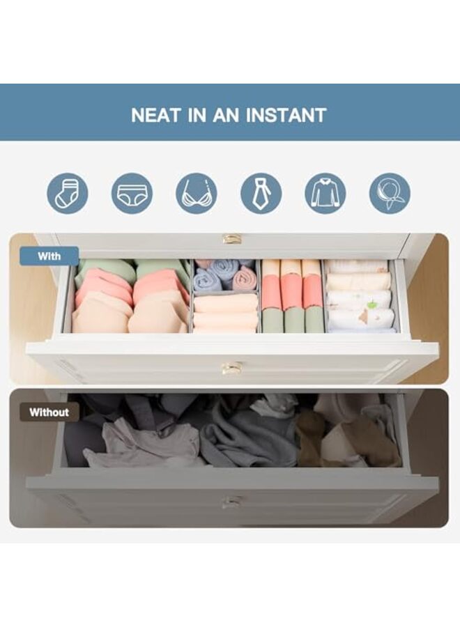 Drawer Organizer Clothes, 10 Pack Dresser Organizer for Baby Clothes, Underwear, Sock- Foldable Closet Organization and Storage Dividers Bins for Nursery, Bedroom (Grey) - Image 2