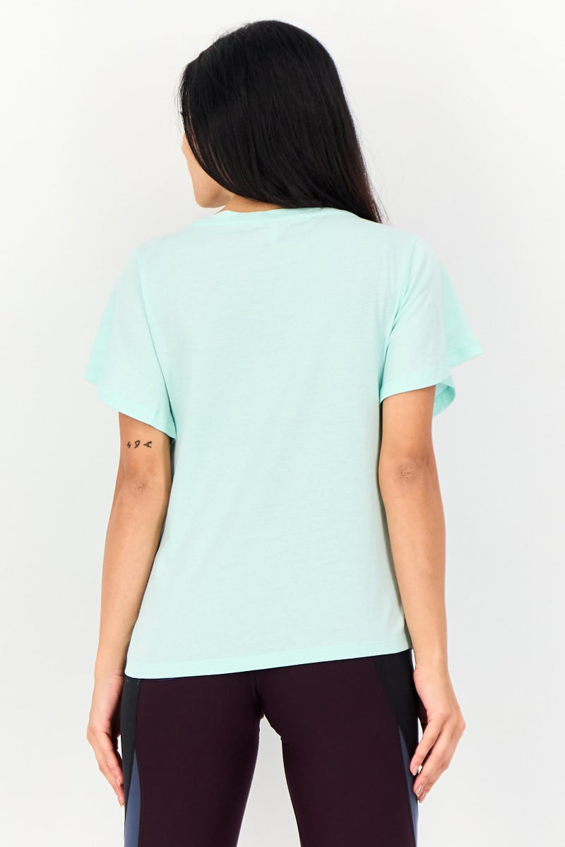 VERO MODA I Scenery by Vero Moda Women Crew Neck Graphic Print Short Sleeve T-Shirt, Light Green - Image 3