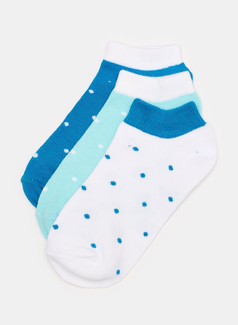 STITCH Girls Pack of 3 Lycra Ankle Casual Dots Socks  - Image 1