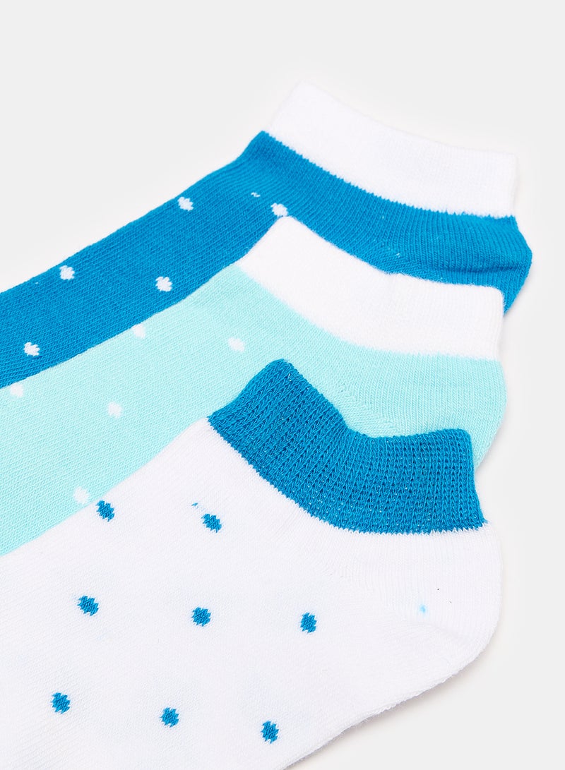 STITCH Girls Pack of 3 Lycra Ankle Casual Dots Socks  - Image 2