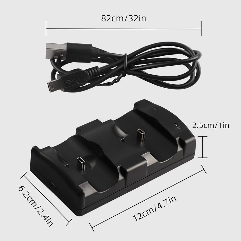 Xahpower PS3 Controller Charger Station - Charging Dock for Sony PlayStation 3 Wireless Dual and Move Controllers with LED Light Indicator and Charging Cable - Image 2