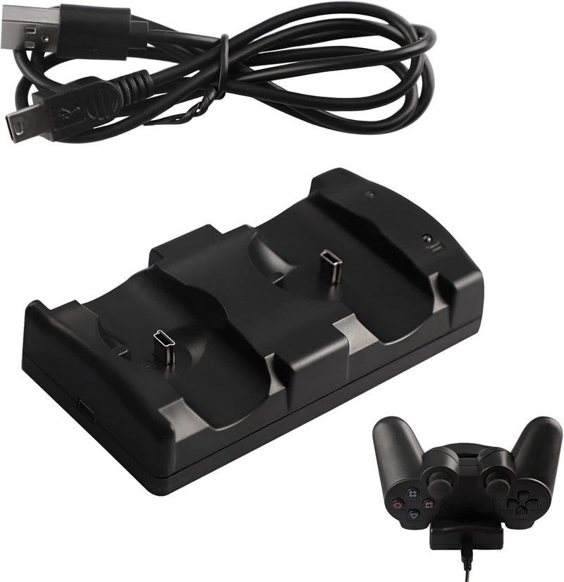 Xahpower PS3 Controller Charger Station - Charging Dock for Sony PlayStation 3 Wireless Dual and Move Controllers with LED Light Indicator and Charging Cable - Image 1