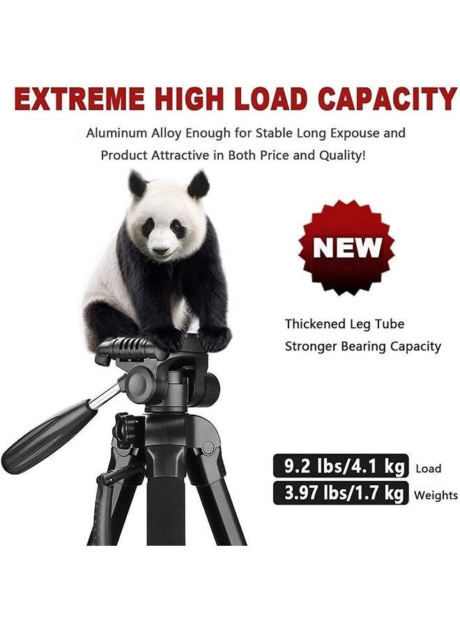 Jmary KP-2264 Professional Aluminium Tripod Monopod for DSLR Cameras – Heavy-Duty Adjustable Photography Stand with 3-Way Pan Head, Quick Release Plate & Carry Bag – Lightweight & Portable – Black - Image 2