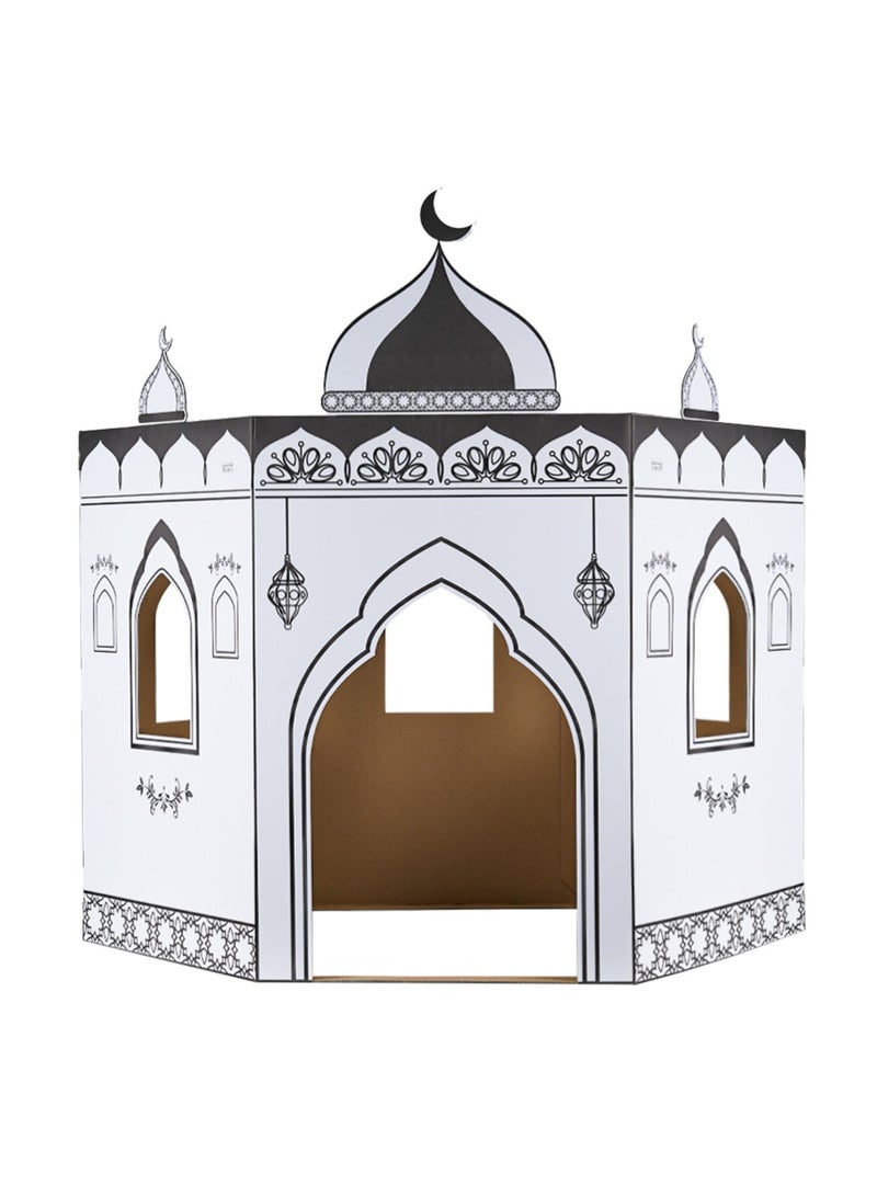 هلالفل بيت لعب من الكرتون مع خاصية التلوين على شكل مسجد من هلالفول | نشاط "اصنعه بنفسك" للأطفال | لعب خيالي | للعب الداخلي | هدية إسلامية للأطفال | لعبة تعليمية وتعلمية | سهلة التجميع - Image 3