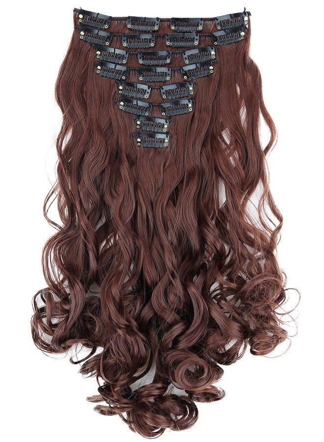CAISHA XXL 14" 8 Pieces Set Clip In Extensions Hair Extension Hairpiece Voluminous Wavy Maroon CES109-1 - Image 2