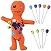 Waybas 10Pcs Voodoo Doll Kit Real Voodoo Dolls with 9 Skull Pins Creepy Ghost Revenge Spells Voodoo Doll Relieve Stress Horror Dolls for Halloween Christmas Birthday Ornament DecorationOrange - Image 2
