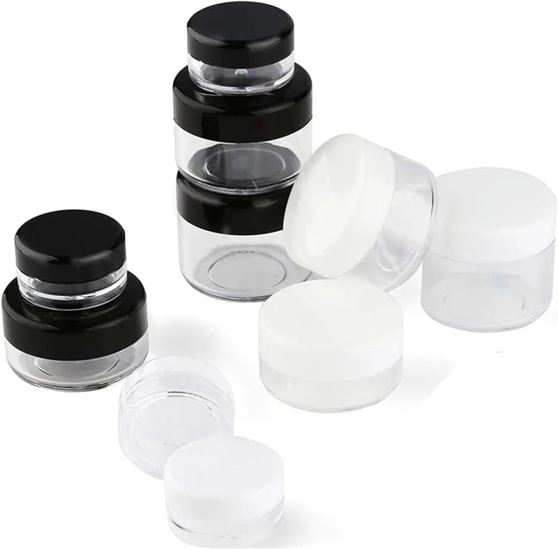Lip Scrub Containers 80Pcs 2g 3g 5g 10g 15g 20g 30g Plastic Cosmetics Makeup Box Nail Art Storage Pot Container Clear Sample Lotion Jar(White Cap,10g) - Image 3