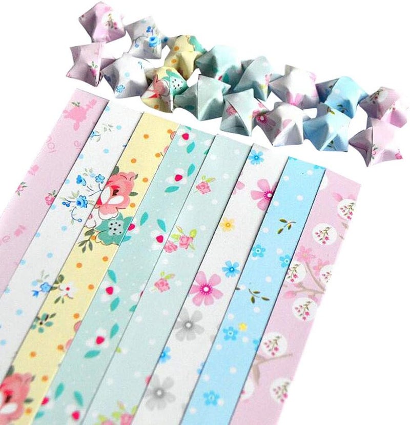 136 Sheets Colorful Stars Folding Paper DIY Shiny Star Folding Paper Gift Supply F04