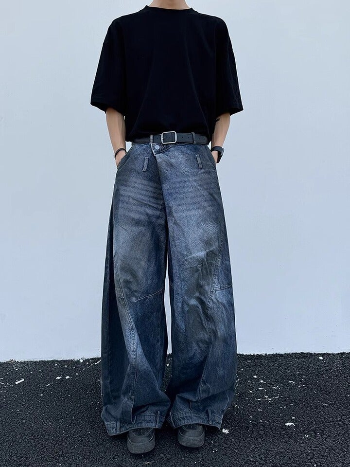 Unisex Classic Denim Jeans Loose Fit Daily Outdoor Wear - Image 1