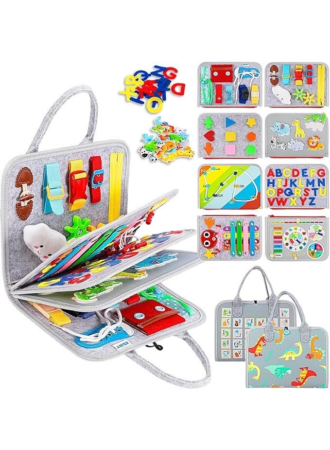 general Montessori Busy Book for Toddlers 20 in 1 Quiet Activity Book with Life Skills Cognition Sorting Kids DIY Felt Quiet Book Preschool Learning Education Toys - Image 1