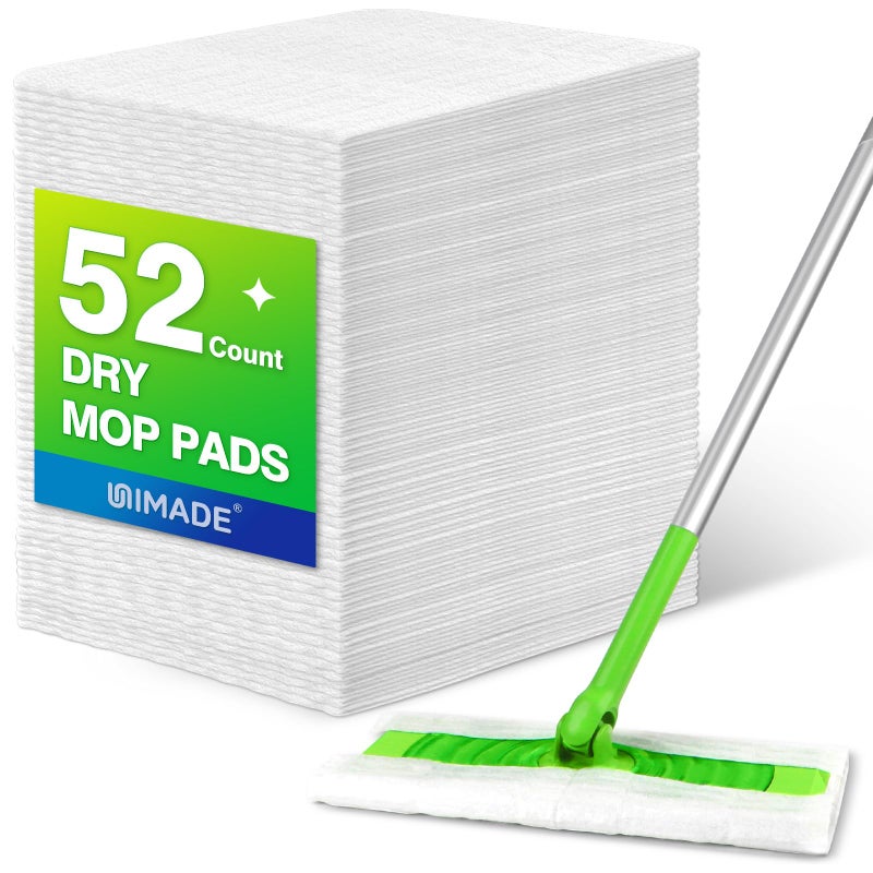 UNIMADE Dry Sweeping Cloths, 52 Count Mop Refill Compatible with Swiffer Sweeper - Disposable Duster Refills Mops for Cleaning Hardwood Floor Dust - Image 1