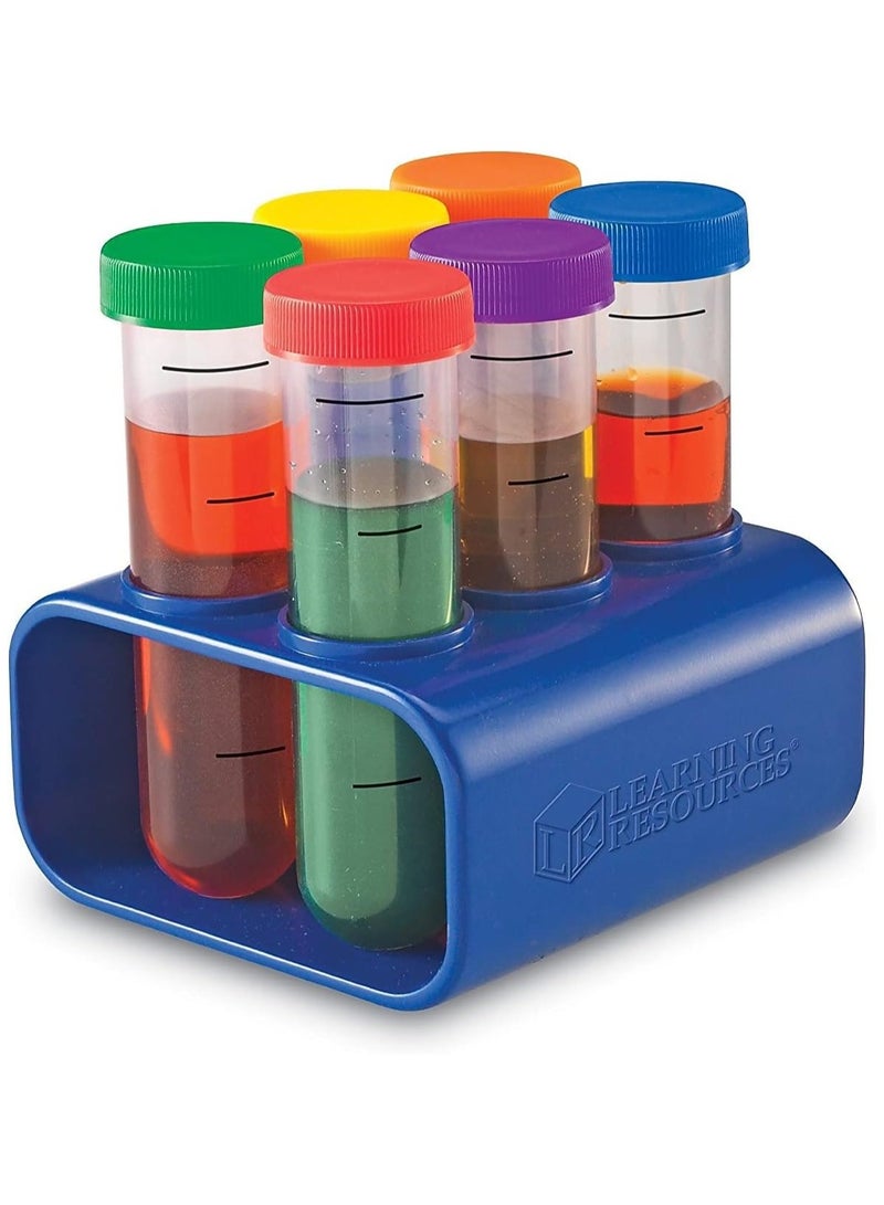 Learning Resources Primary Science Jumbo Test Tubes with Stand Set of 6 Ages 3+Multi-color 1 Pack - Image 1