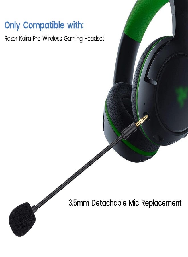 weishan Kaira Pro Mic Replacement for Razer Kaira Pro Wireless Gaming Headset, 3.5mm Detachable Noise Cancelling Microphone Boom for Xbox One, PS4, PS5, PC Black - Image 2