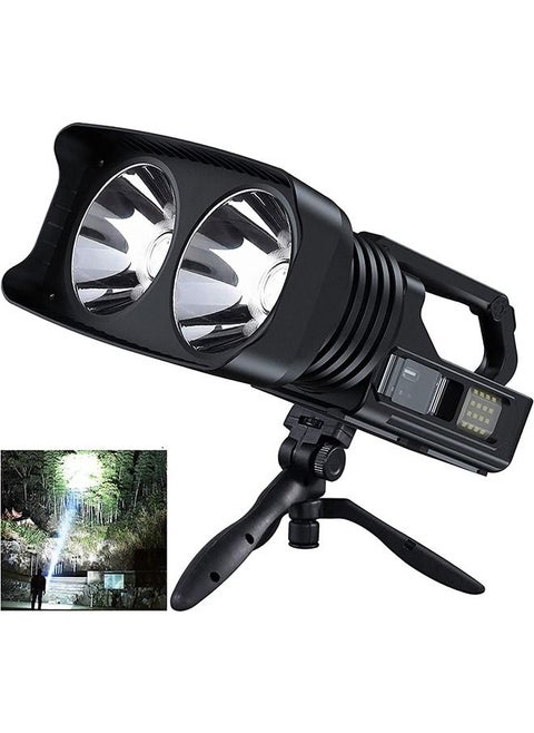 Multifunctional Camping Light, Rechargeable Led Flashlight, Outdoor Waterproof Searchlight, Large Capacity Flashlight with Tripod Stand, Suitable for Outdoor Camping/Mountaineering Activities