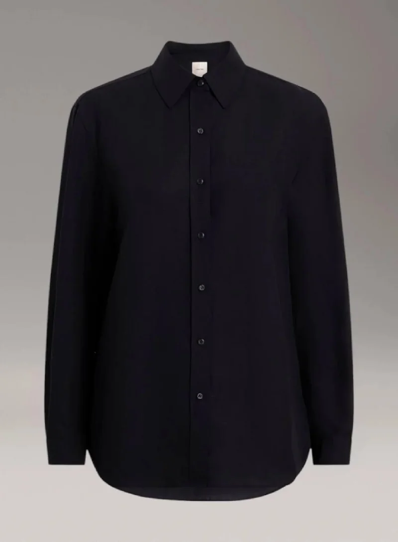Calvin Klein Ck Black Linen Lyocell Shirt for Women | Best Price UAE
