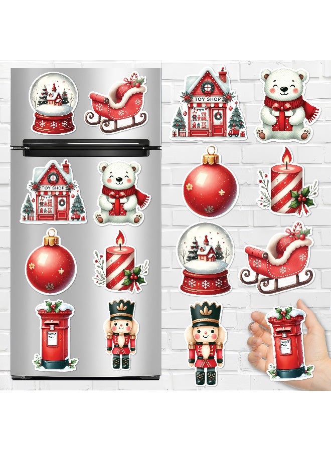Christmas Fridge Magnets Set of 8 – Festive Decorative Magnets with Santa, Snowflakes, Christmas Trees & Holiday Designs for Refrigerator, Kitchen, and Home Décor, Perfect Seasonal Decorations for a Cozy Christmas Atmosphere - Image 1