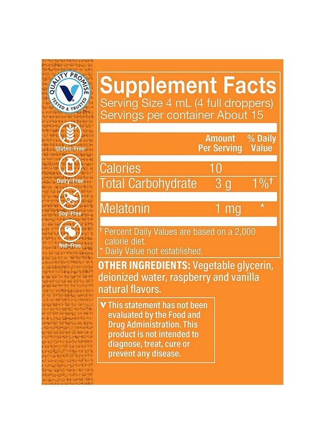 The Vitamin Shoppe Liquid Melatonin 2 Liquid Raspberry by The Vitamin Shoppe - Image 3