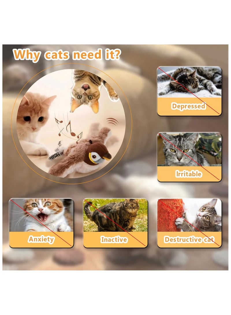Interactive Cat Toy with Flapping Wings – Touch-Activated Chirping Sparrow for Cats  Small Dogs – No Flying, Rechargeable  Catnip-Infused – Fun Kitten  Pet Play - Image 3