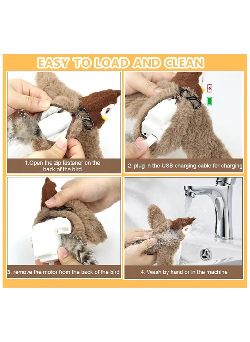 Interactive Cat Toy with Flapping Wings – Touch-Activated Chirping Sparrow for Cats  Small Dogs – No Flying, Rechargeable  Catnip-Infused – Fun Kitten  Pet Play - Image 5