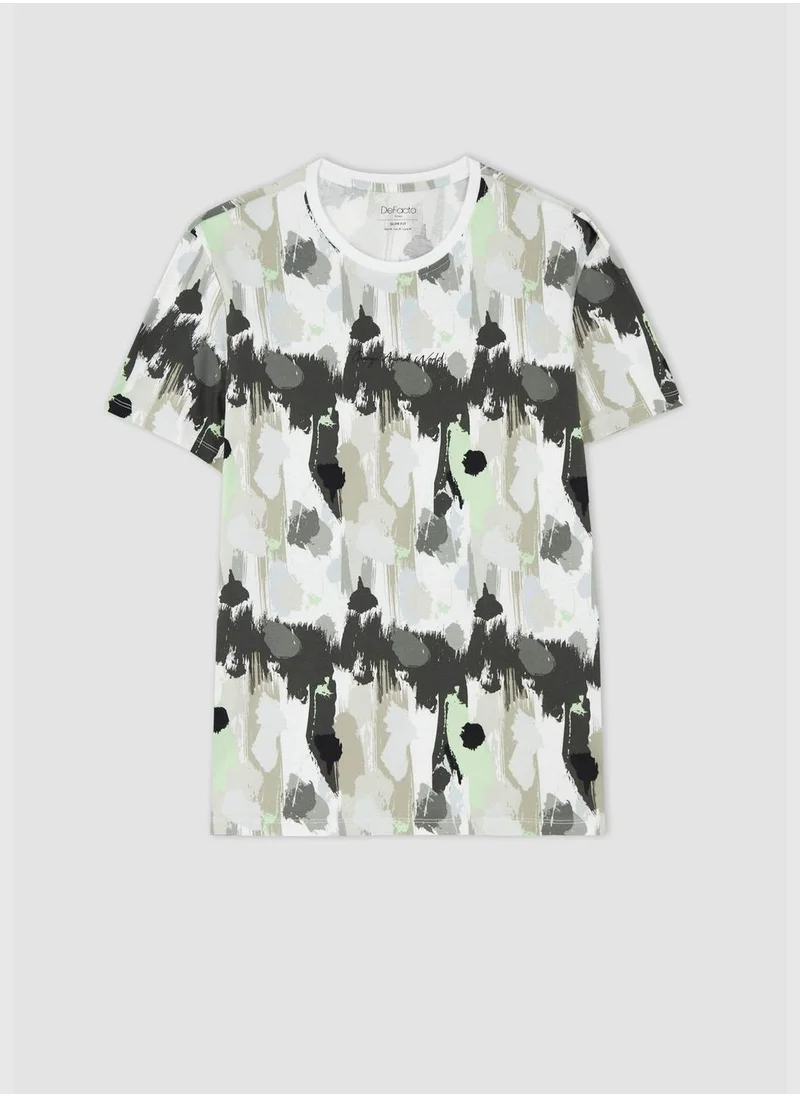 ديفاكتو Slim Fit Short Sleeve Printed T-Shirt