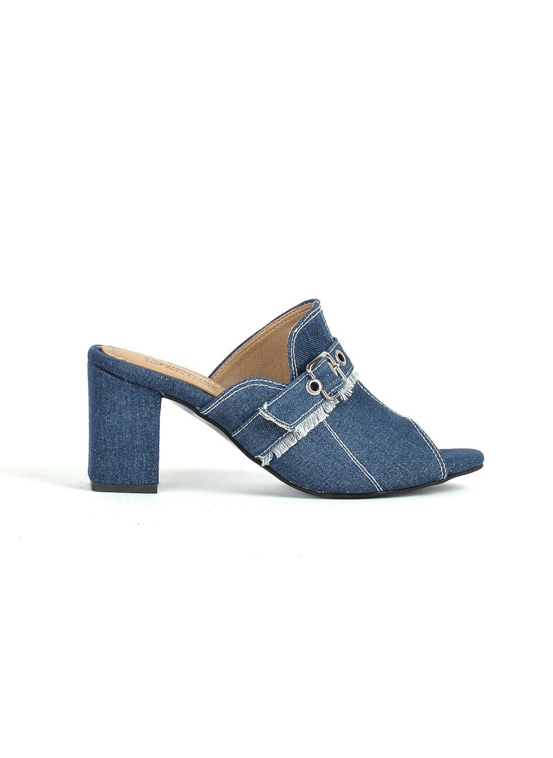 LIFESTYLISH - Lifestylesh Shoes Heels Jeans Fabric SB-10 - Blue - Image 1