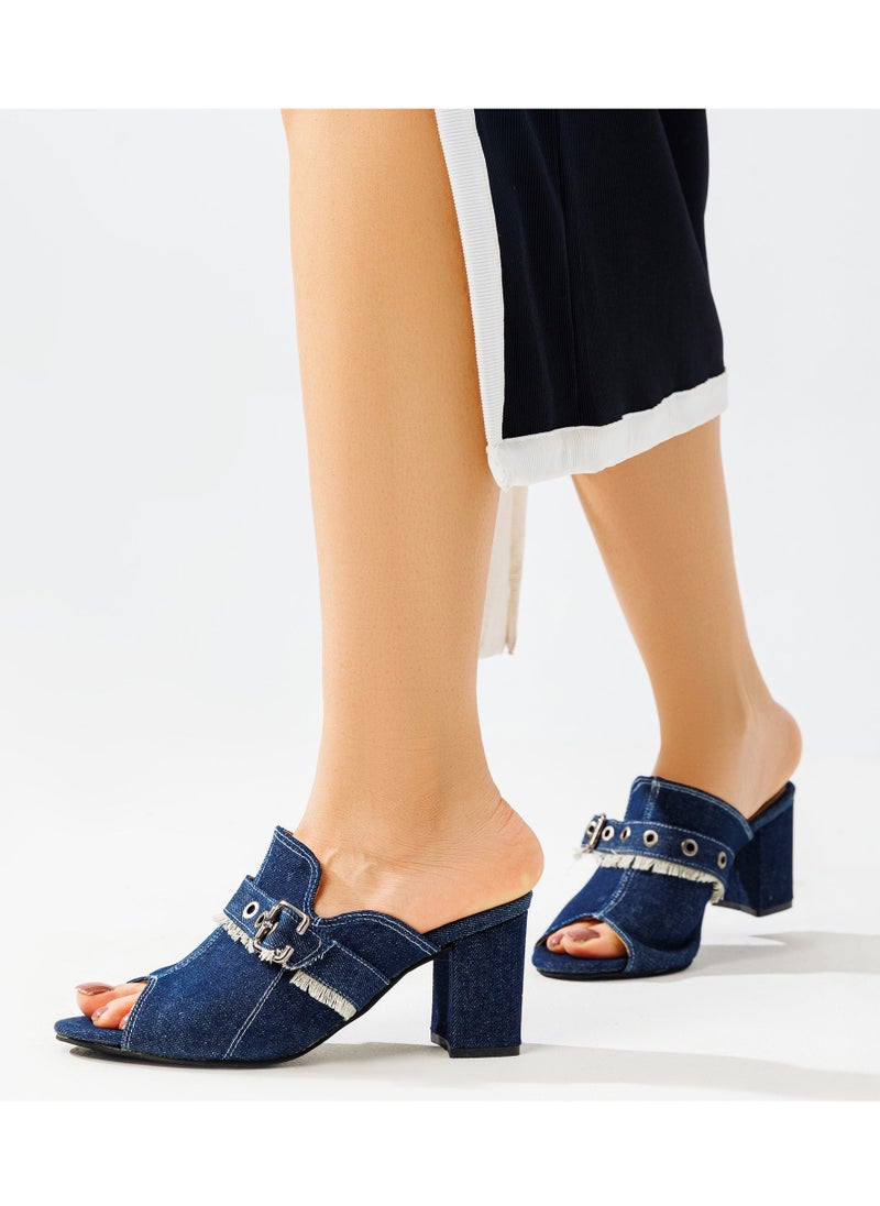 LIFESTYLISH - Lifestylesh Shoes Heels Jeans Fabric SB-10 - Blue - Image 1