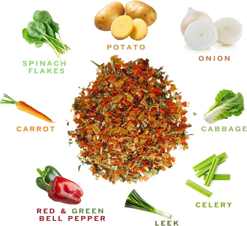 SPICES VILLAGE Dried Vegetable Mix - Dehydrated Ramen Toppings with Carrot, Onion, Bell Peppers, Celery, Cabbage & Spinach Flakes, 16 oz - Image 3