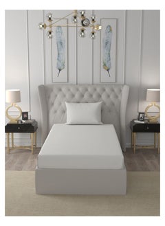Raymond Raymond Home Single Fitted sheet set Super Soft 210 TC Satin Pure Cotton (90x190+30 , 50x75) Fitted sheet & 1 PillowCase Silver  - Image 2