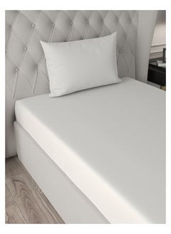Raymond Raymond Home Single Fitted sheet set Super Soft 210 TC Satin Pure Cotton (90x190+30 , 50x75) Fitted sheet & 1 PillowCase Silver  - Image 3