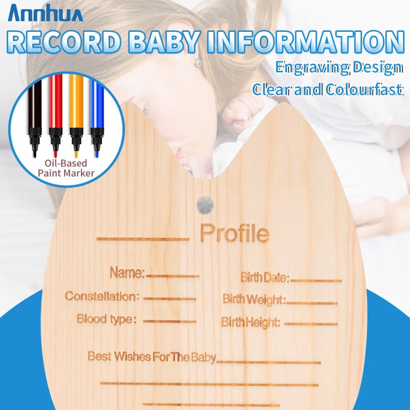 Annhua Tooth Fairy Box Umbilical Cord Keepsake Box for Boys, Wooden Baby Tooth Box Tooth Holders for Kids Keepsake - Storing 20 Shed Milk Teeth, Fetal Hair and Recording Baby Information - Image 5